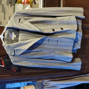 BANANA REPUBLIC Black/White/lavender Wool suit. (Pants fully lined!)